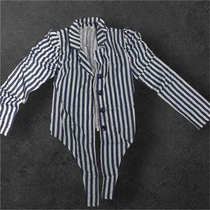 Striped Blazer Style Top