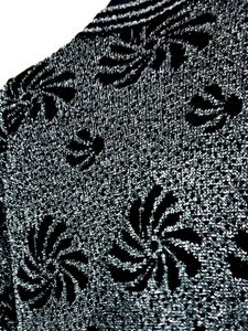 Sequin Shrug Pull Over Floral Knit Black n Silver