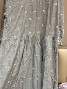 Grey Tiered Ethnic Traditional Gown
