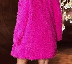 Vibrant Fuzzy Pink Coat