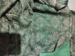Georgette Saree Olive Colour No Blouse /Noreturn/