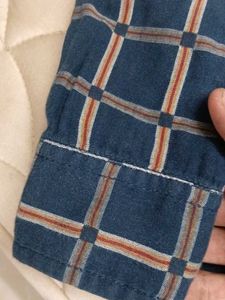 Men's Blue Plaid Long Sleeve Shirt