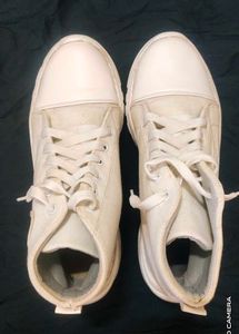 White Canvas Chunky Sneakers