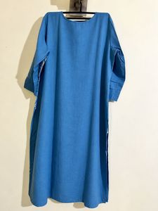Dusty Blue Mandala Print Kurta with Pocket
