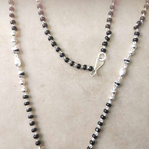Elegant Pure Silver Mangalsutra with beaded chain