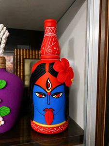 Hand-Painted Goddess Kali Bottle Art
