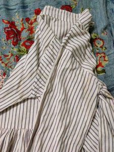 Striped Peplum Blouse Top