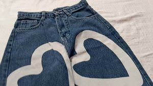 Heart Design Denim Jeans