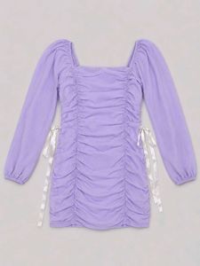 lavender dress with belt