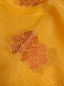 Vibrant Yellow Saree with Red Pallu / Drape