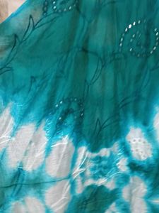 Floral Dupatta Sea Green Colour