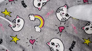 Cute Cat Print Baby Onesie