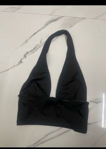 Black Halter Neck Crop Top