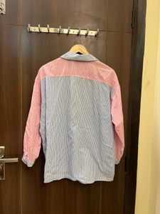 Chic Striped &amp; Pink Button-Up Shirt