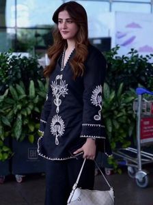 Black Embroidered Festive Co-ord set