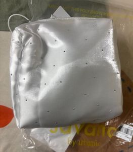 White savana Rhinestone Makeup Bag