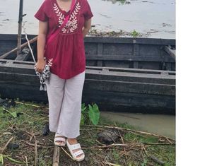 Embroidered Maroon top