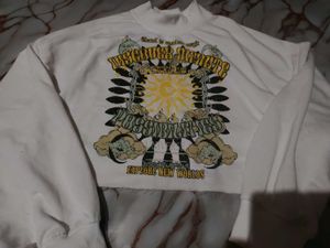 Graphic Print Mock Neck Sweatshirt
