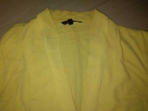 Bright Yellow Sleeveless faux Wrap Top