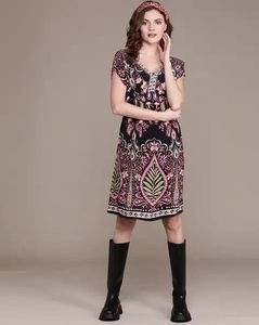 Label Ritu Kumar Boho Paisley Print V-Neck Dress