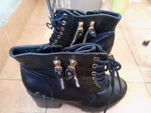 Black Ankle Boots with Laces