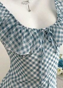 y2k flares ruffled Cute Gingham Mini Dress