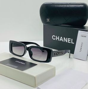 CHANEL Black Rectangular Sunglasses