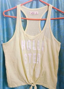 Yellow Graphic Tie-Front Tank Top