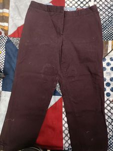 Cantabil Capri For Women In Wine Colour 32 -34Waist