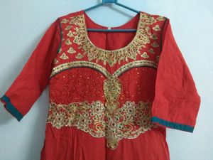 Red And Blue Long Dress For Women