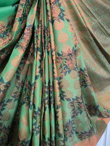 Elegant Green Patterned Saree
