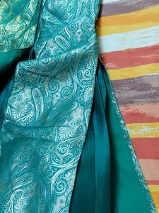 Elegant Dark Green Brocade Kurta Set for teen kids
