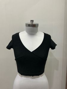 Black party wrap style top