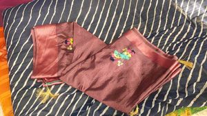 Embroidered Silk Blend Saree