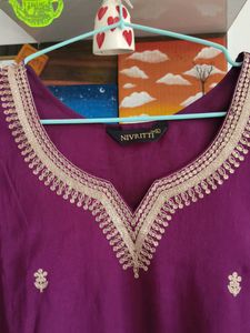 Elegant Purple Embroidered Suit