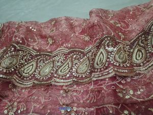 Baby Pink Saree No Blouse /No Return /No Refund