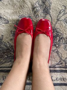 Colourful Red Patent Ballerina Flats