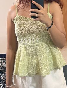 Peplum Style Embroidered Top