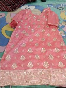 pink embroidered suit