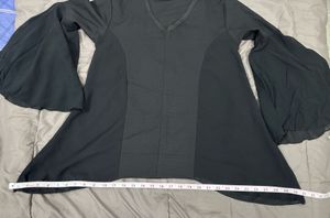 Chic Black Bell Sleeve Top