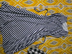 🖤🤍 Vintage Chic Striped Dress 🤍🖤