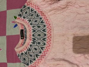 Cozy Pink Fair Isle Knit Sweater