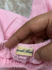 Baby Pink Cotton Palazzos