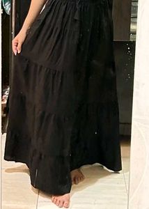 Black Tiered Maxi Skirt