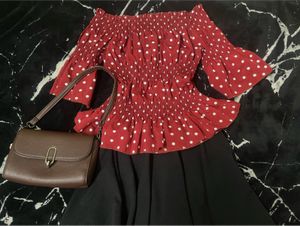 Red Polka Dot Off-Shoulder Top