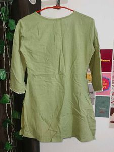 Beautiful Green Chikankari Short Kurti