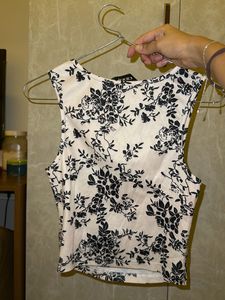 white patterned top