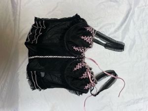 Lace Trim Black Corset  top