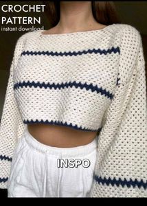 Pastel Striped Cropped Sweater Pinteresty
