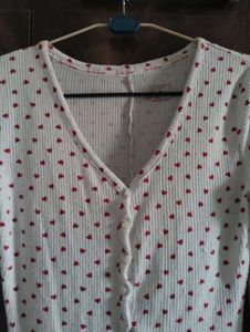 Cute Heart Print Sleep Romper